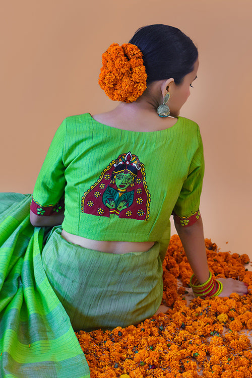 Sindoordan Handpainted Madhubani Blouse Gubbaro