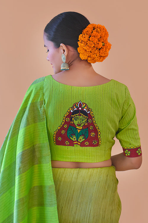 Sindoordan Handpainted Madhubani Blouse Gubbaro