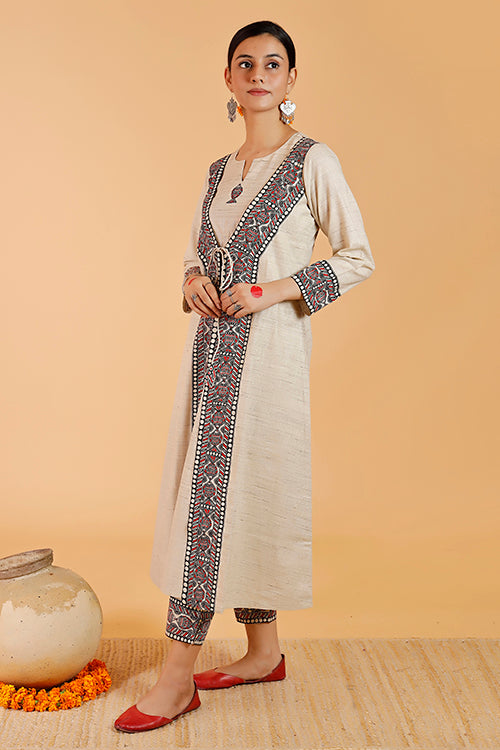 Gubbaro Madhubani Laal Surmai Traditional Cotton Kurta For Women Online