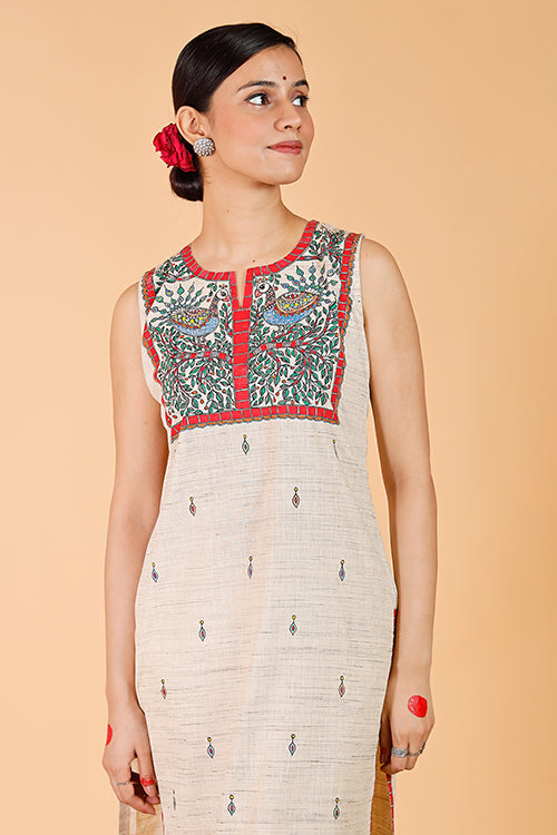 Gubbaro Madhubani Mithila Mayur Traditional Cotton Kurta For Women Online