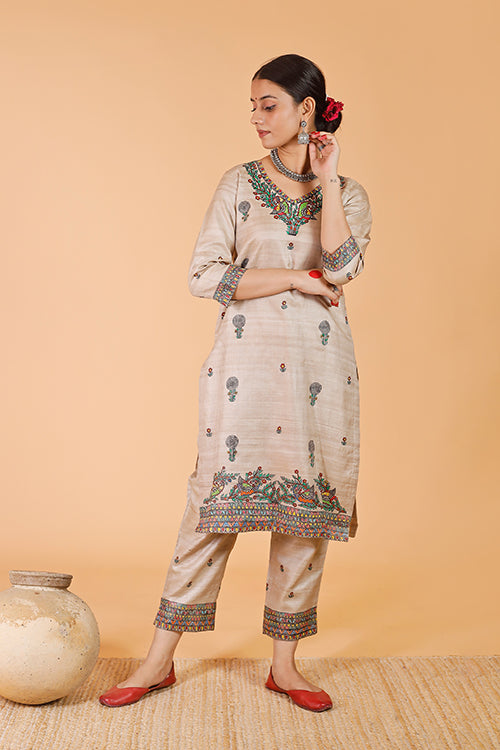 Gubbaro Madhubani Maithili Traditional Silk Kurta For Women Online