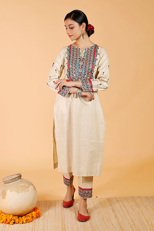 Gubbaro Madhubani Tilkor Kamal Traditional Cotton Kurta For Women Online