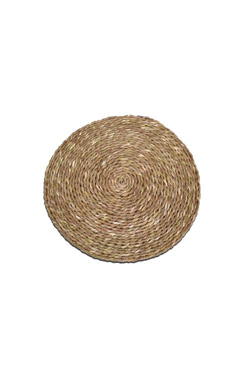 Kadam Haat Handmade Sabai Grass Round Table Mat Set Of 4 (Natural)