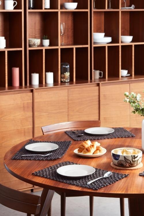 Kadam Haat Handmade Sabai Grass Table Mat (Black)