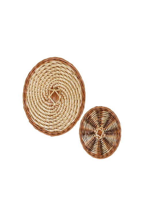 Kadam Haat Handmade Wicker Wall Plate Set of 2 (6" + 9")