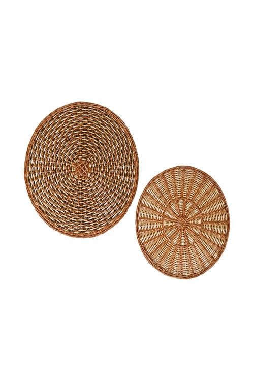 Kadam Haat Handmade Wicker Wall Plate Set of 2 (18" + 15")