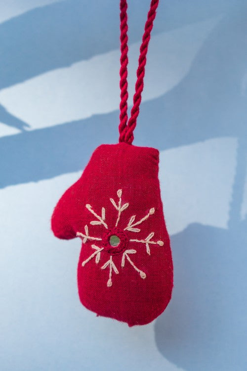Okhai 'Sweater Weather' Hand Embroidered Christmas Ornament