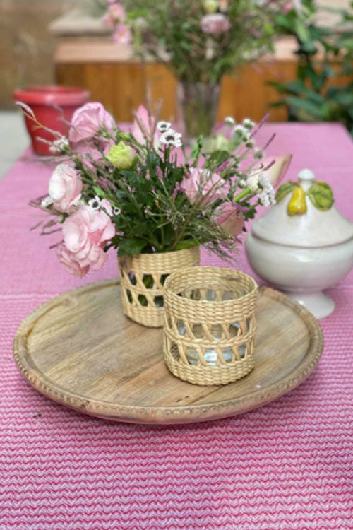 Pine Cone Handcrafted Kauna Candle/ Vase Holder