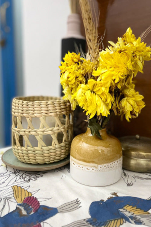Pine Cone Handcrafted Kauna Candle/ Vase Holder