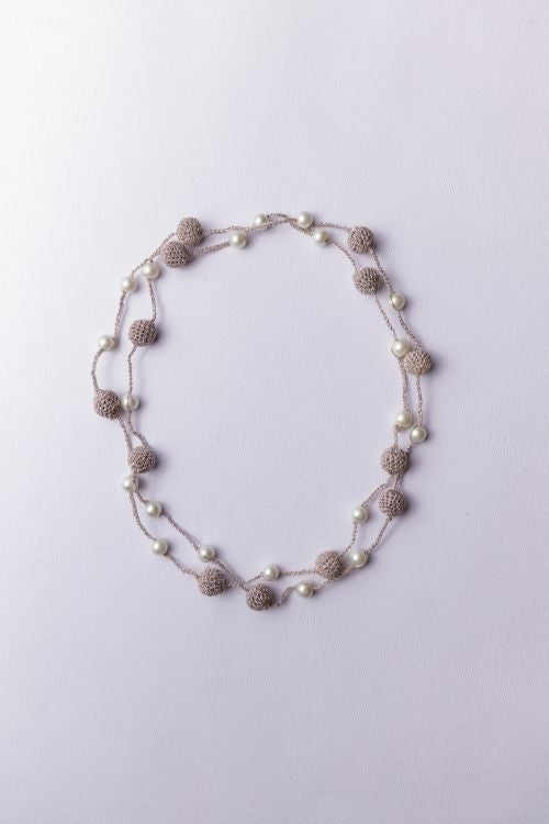Samoolam Rose Gold Crochet Beads Necklace