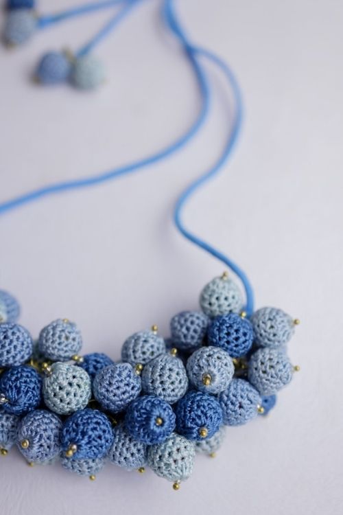 Samoolam Crochet Guldasta Necklace - Indigo
