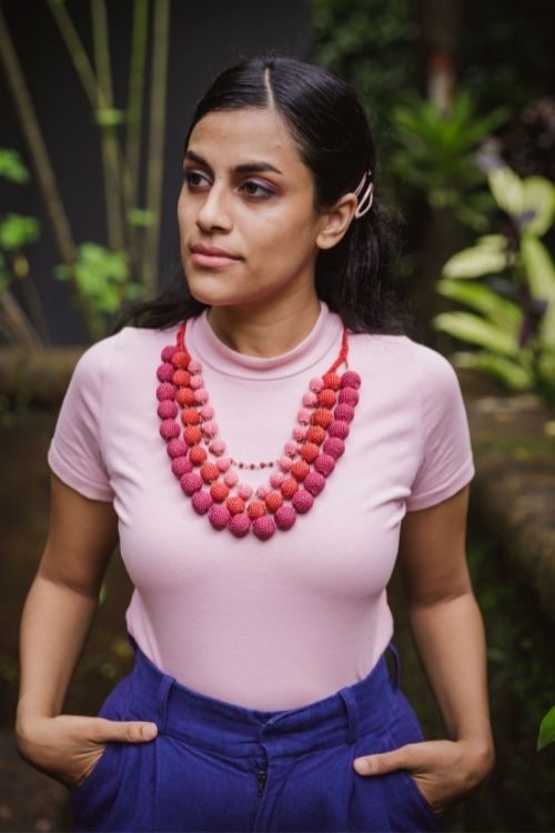 Samoolam Aadya Necklace ~ Red Ombre
