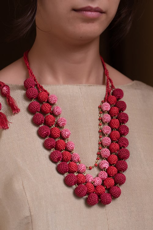 Samoolam Aadya Necklace ~ Red Ombre