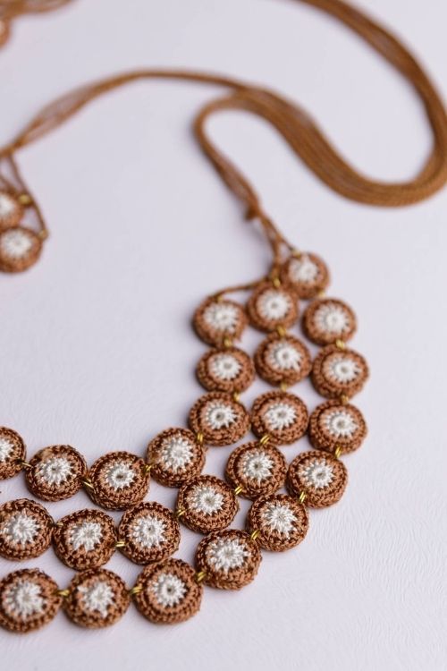Samoolam Handmade Crochet Mausam Necklace - Earth