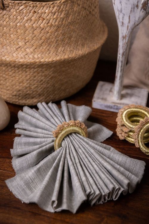 Samoolam Handmade Crochet Ziba Napkin Holders Golden