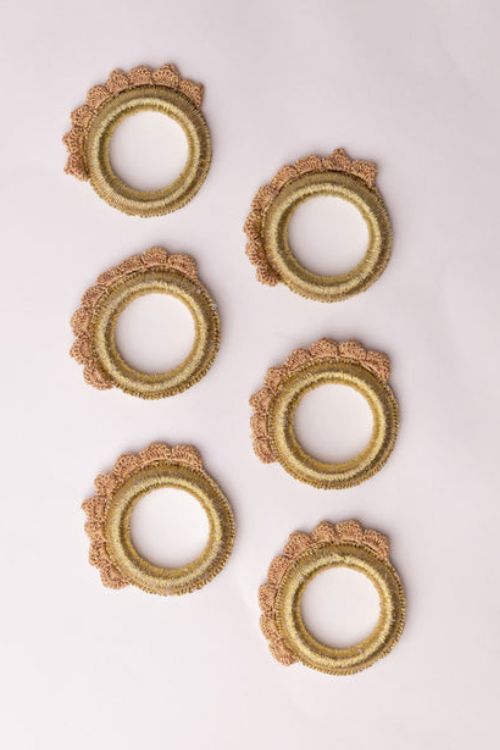 Samoolam Handmade Crochet Ziba Napkin Holders Golden