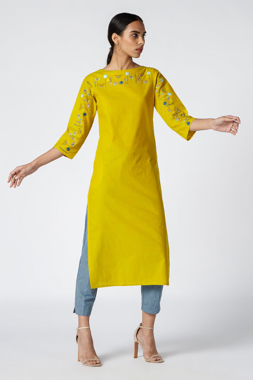 Okhai 'Abundance' Embroidered Cotton Kurta