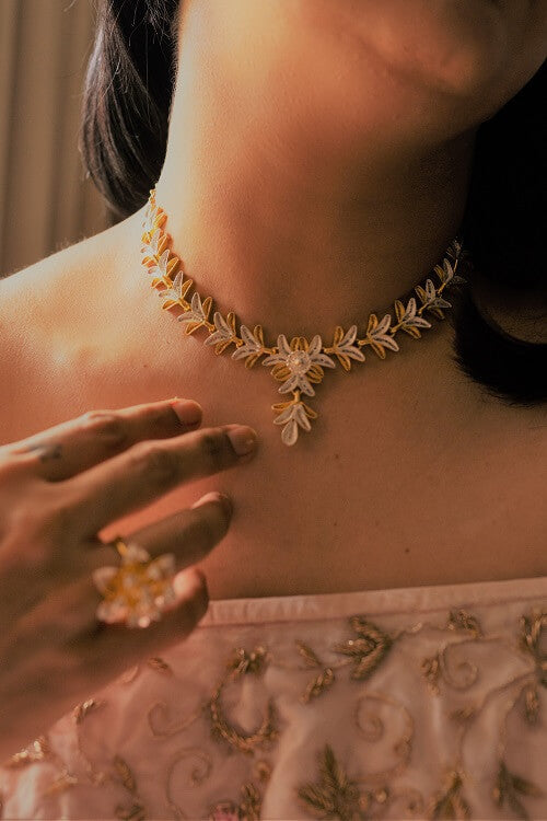 Silver Linings "Blooming Dual Tone" Silver Filigree Necklace