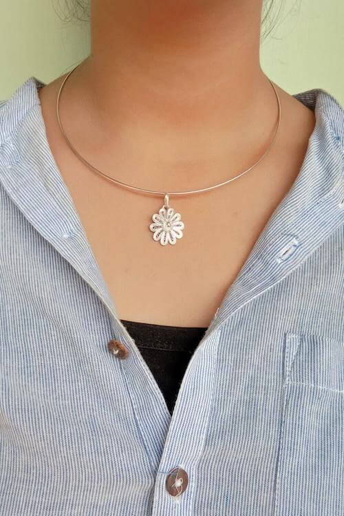 Silver Linings "Gul Hasli" Silver Filigree Necklace