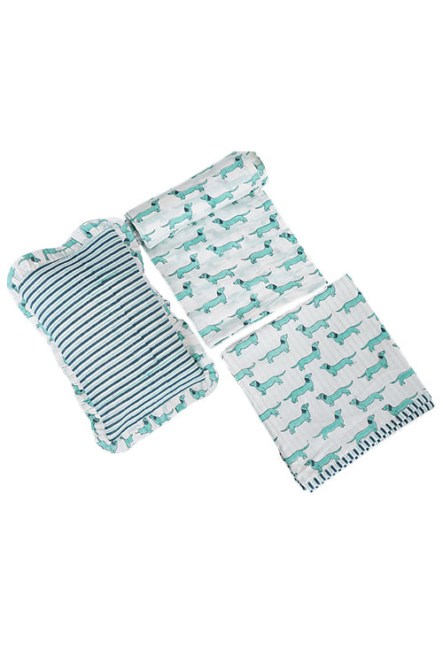 Earthen Nest Kids Dohar Set Green Dog