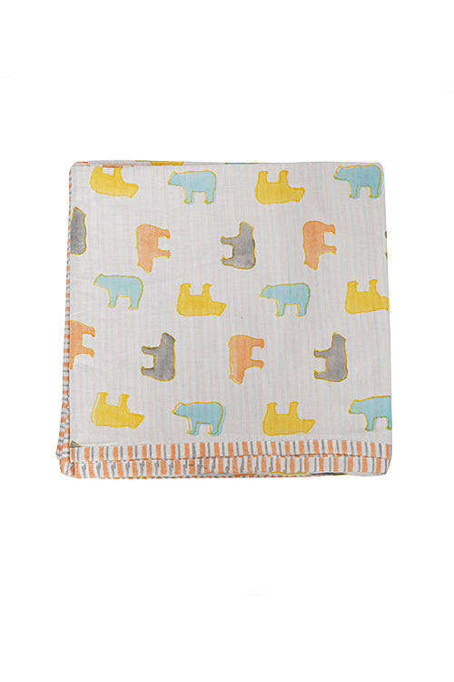 Earthen Nest Kids Dohar Set Polar Bear Multi Print