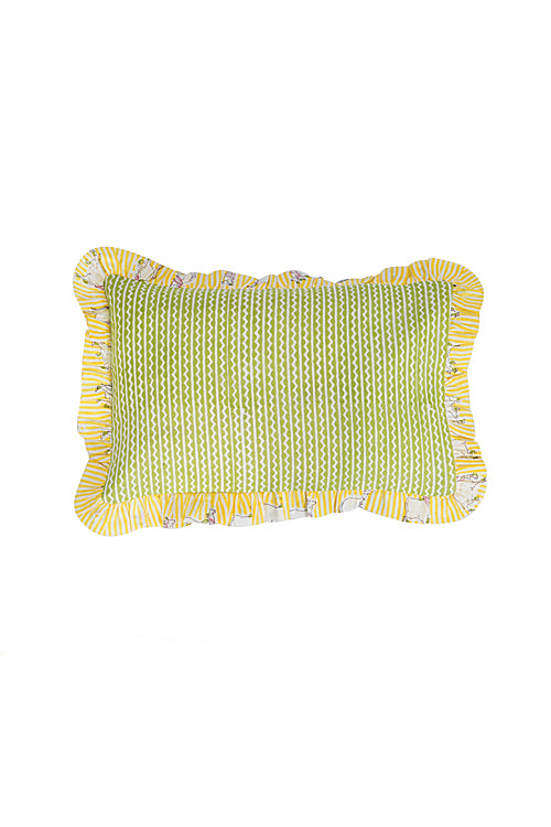 Earthen Nest Kids Quilt Set Yellow And Green Cow Print