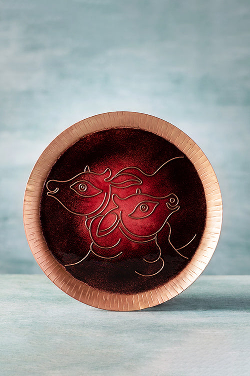 Baaya Design Copper Enamel Animal Series Red Cow 8