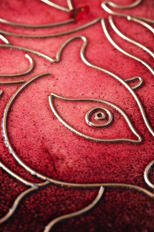 Baaya Design Copper Enamel Animal Series Red Cow 8