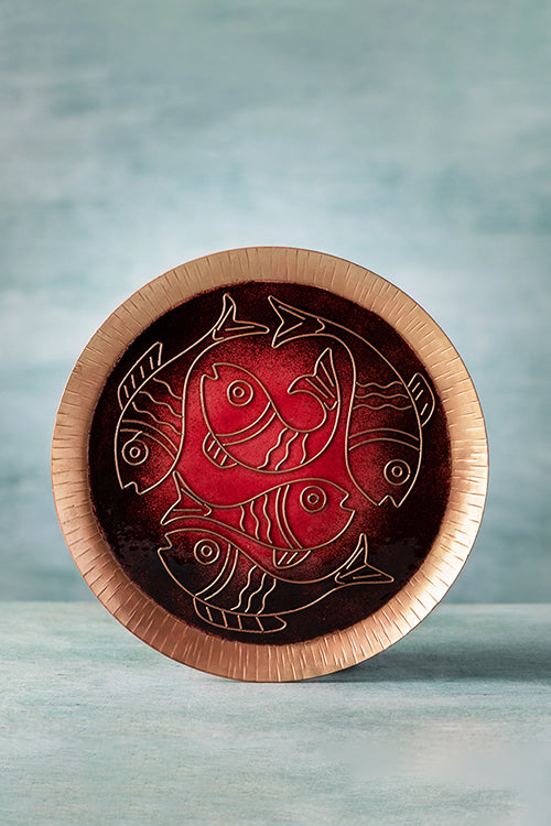 Baaya Design Copper Enamel Animal Series Red Fishes 8