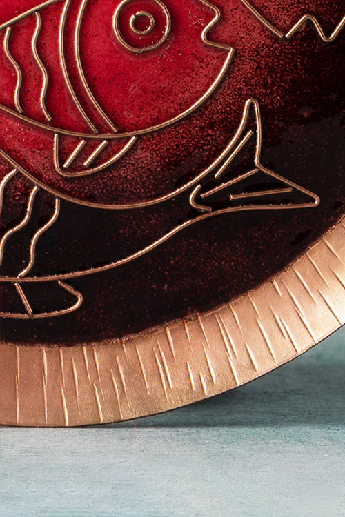 Baaya Design Copper Enamel Animal Series Red Fishes 8