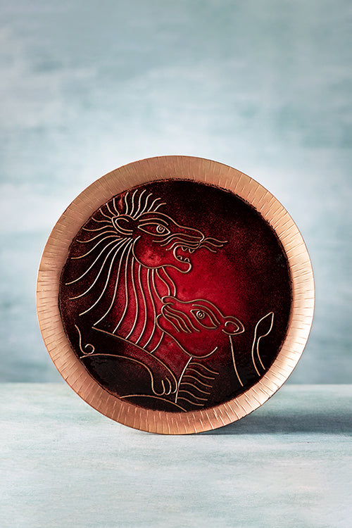 Baaya Design Copper Enamel Animal Series Red Lion 8
