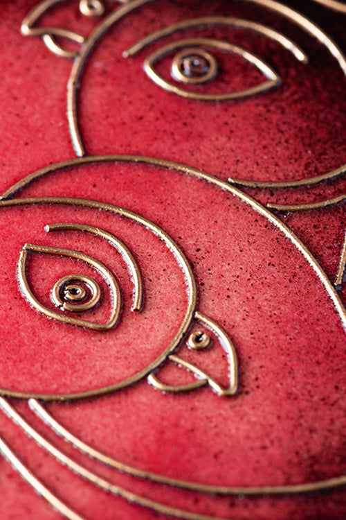 Baaya Design Copper Enamel Animal Series Red Parrots 8