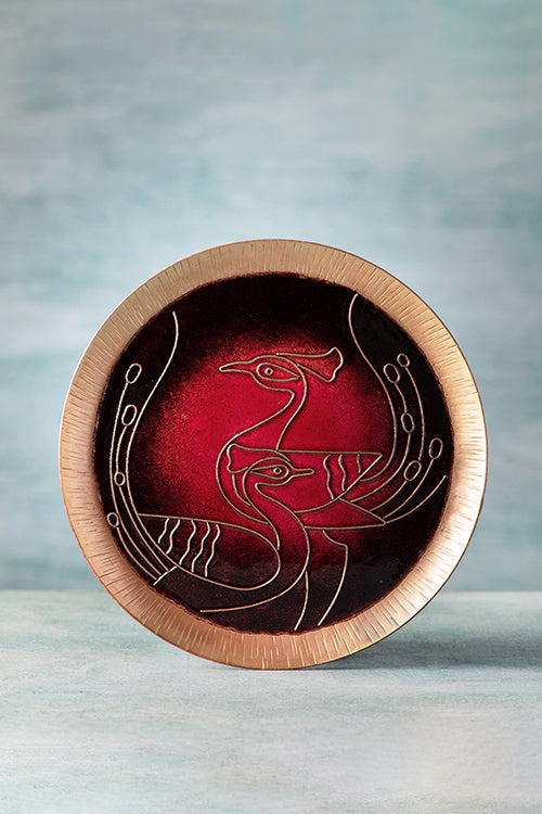 Baaya Design Copper Enamel Animal Series Red Peacock 8