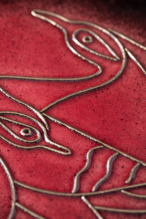 Baaya Design Copper Enamel Animal Series Red Peacock 8