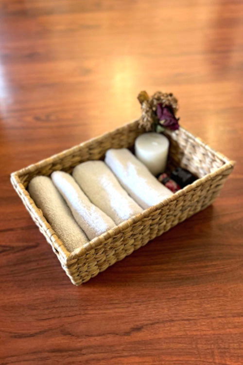 Pine Cone Handcrafted Towel Basket/ Organizer With Cane Frame