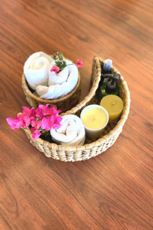 Pine Cone Moonchild- Multi Utility Round And Crescent Shaped Basket Set