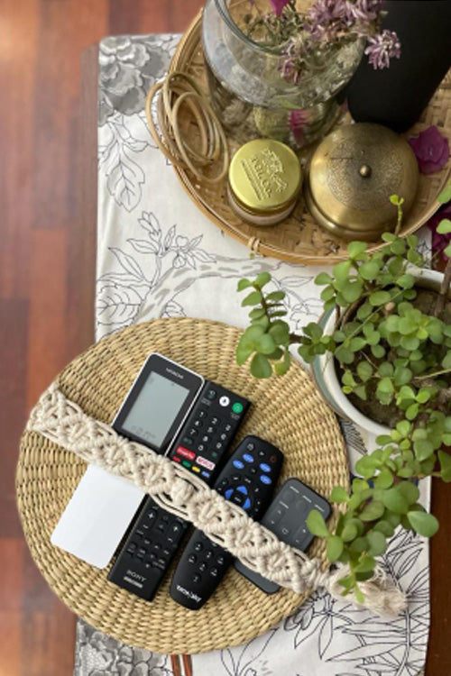 Pine Cone Scandi Boho Macrame Magazine Holder