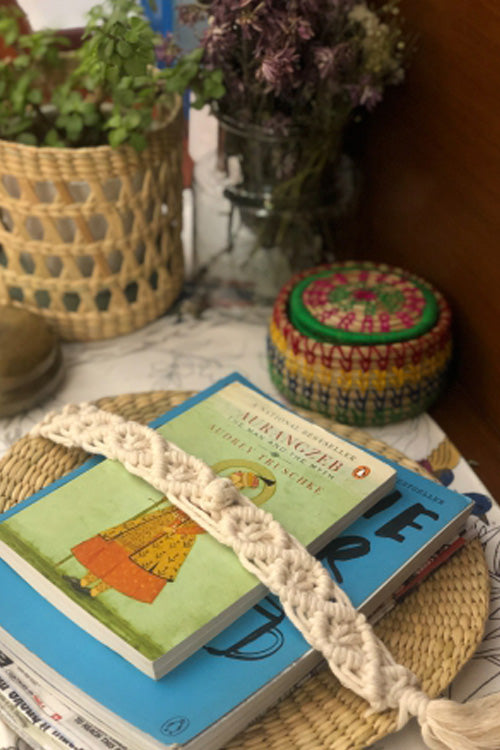 Pine Cone Scandi Boho Macrame Magazine Holder