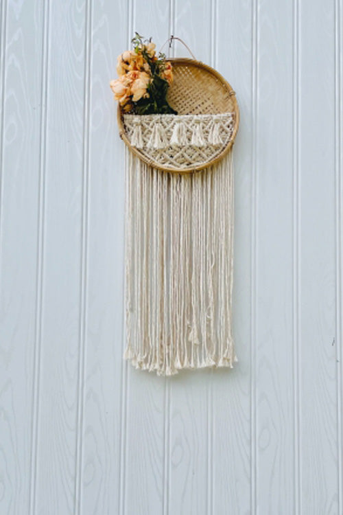 Pine Cone Baans Macrame` Boho Wall Deccor