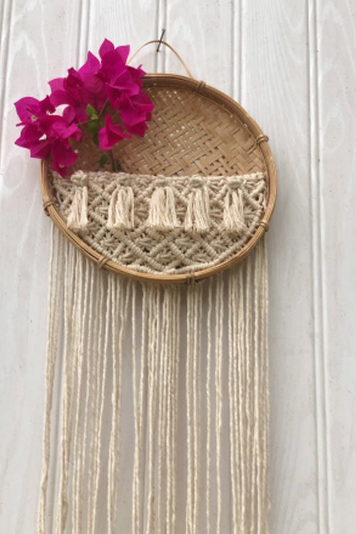 Pine Cone Baans Macrame` Boho Wall Deccor