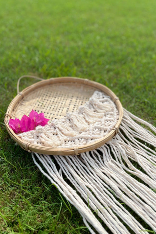 Pine Cone Baans Macrame` Boho Wall Deccor