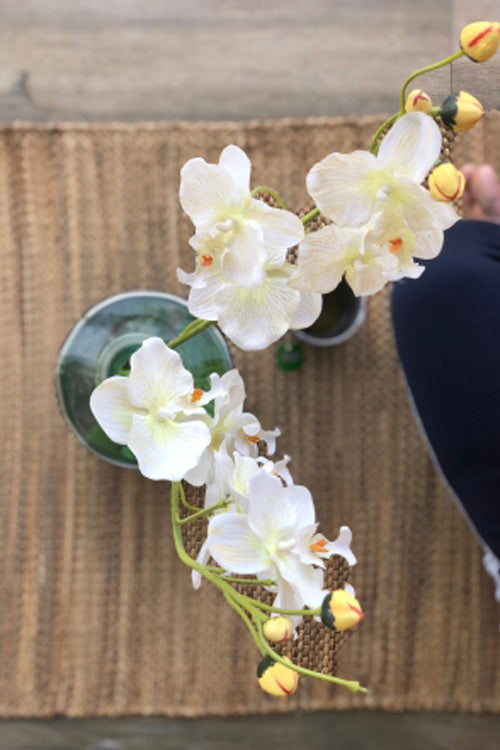Pine Cone Handwoven Water Hyacinth Yoga Mat/ Bedside Rug