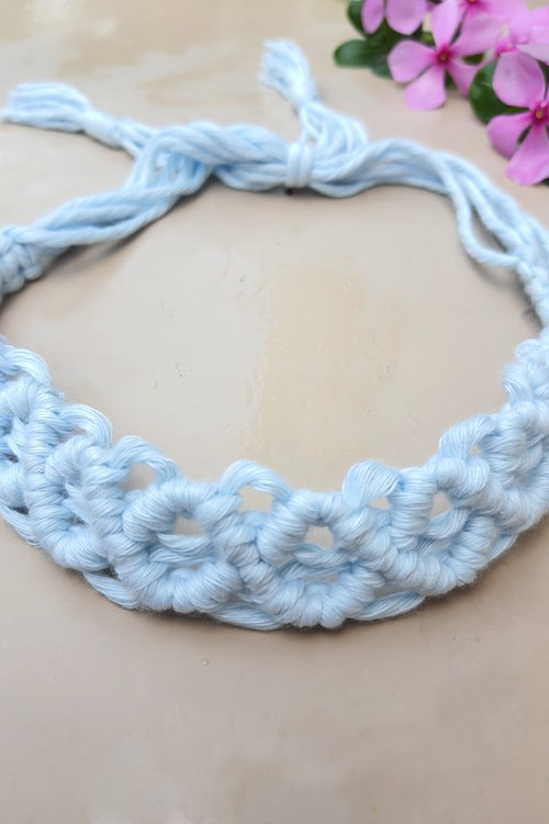 House of Macrame Dainty headband - Pastel blue