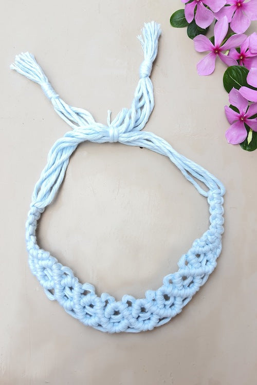 House of Macrame Dainty headband - Pastel blue