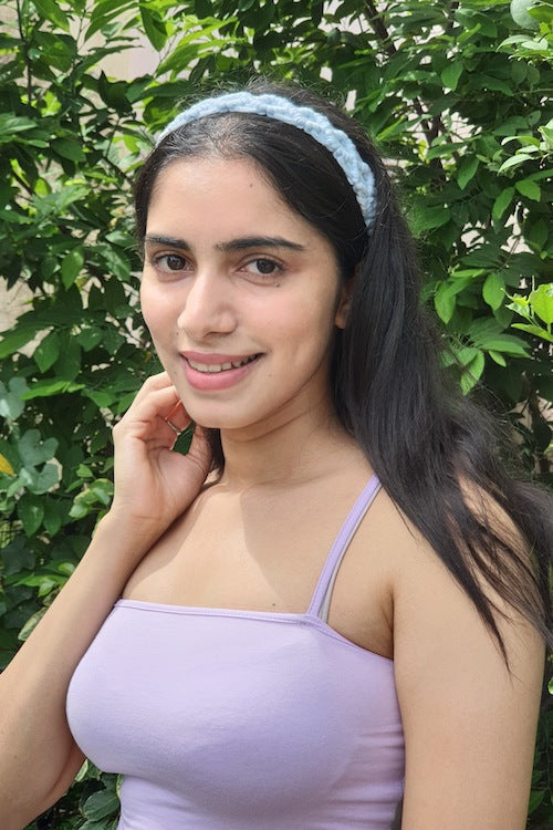 House of Macrame Dainty headband - Pastel blue