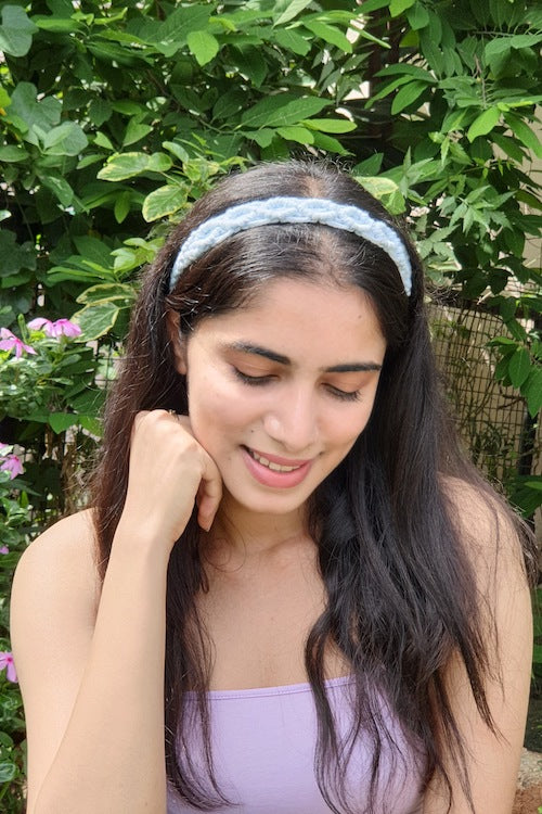 House of Macrame Dainty headband - Pastel blue