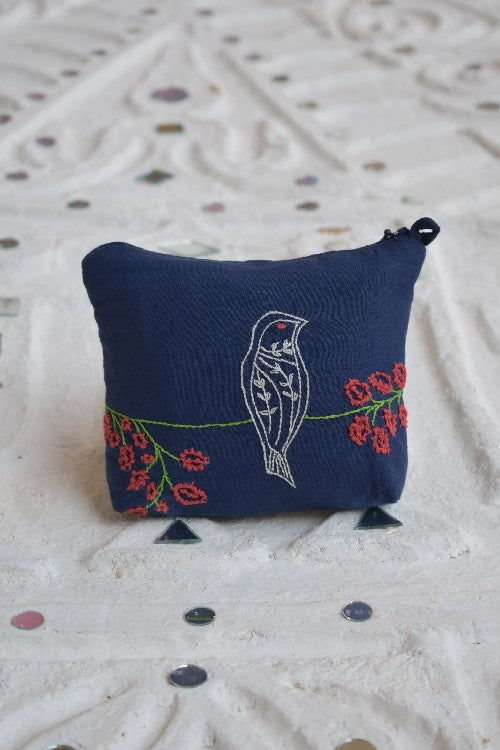 Okhai 'Cloudless' Pure Cotton Hand Embroidered Pouch