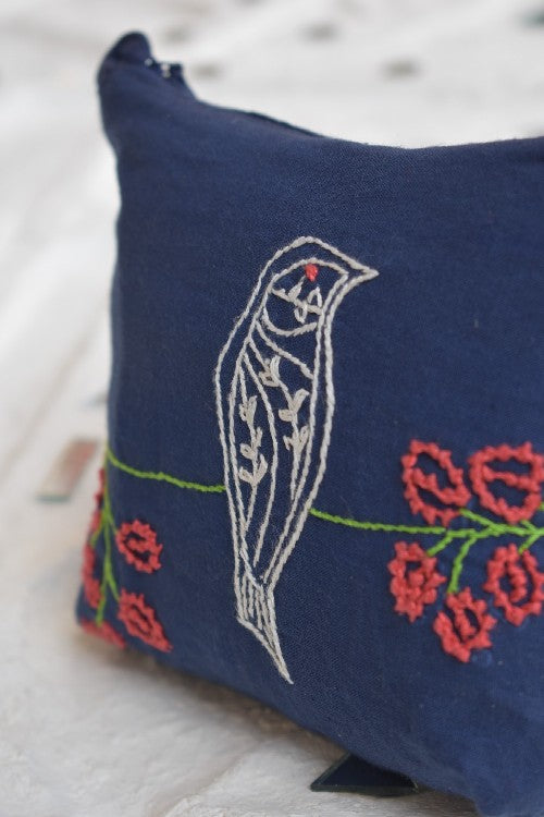 Okhai 'Cloudless' Pure Cotton Hand Embroidered Pouch