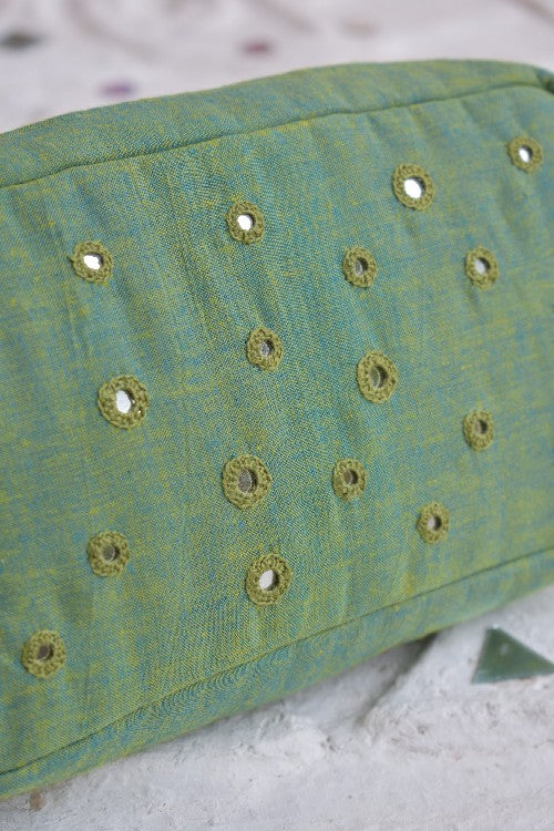 Okhai 'Forestland' Pure Cotton Mirror Work Pouch