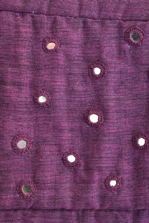 Okhai 'Mulberry Star' Pure Cotton Mirror Work Pouch